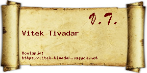 Vitek Tivadar névjegykártya
